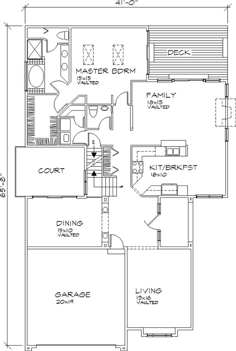Floor Plan First Story of Cape Cod Plan #146-2704