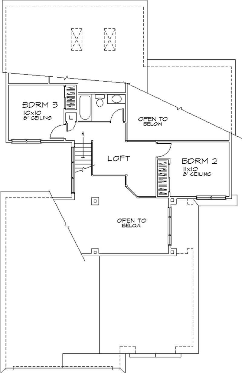 Floor Plan Second Story of Cape Cod Plan #146-2704