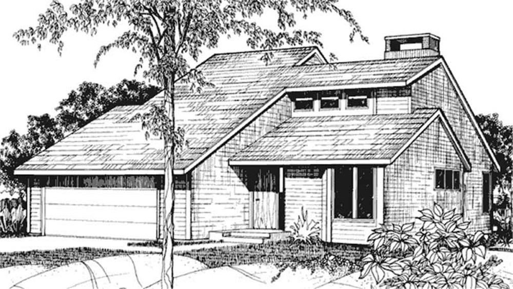 Front view of Contemporary home (ThePlanCollection: House Plan #146-2705)