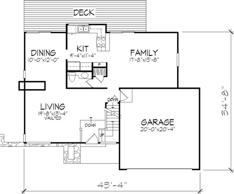 Floor Plan First Story of Ranch Plan #146-2716