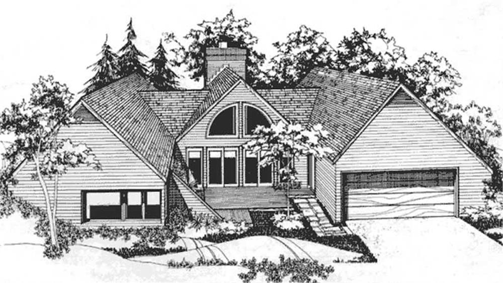 Front view of Contemporary home (ThePlanCollection: House Plan #146-2719)