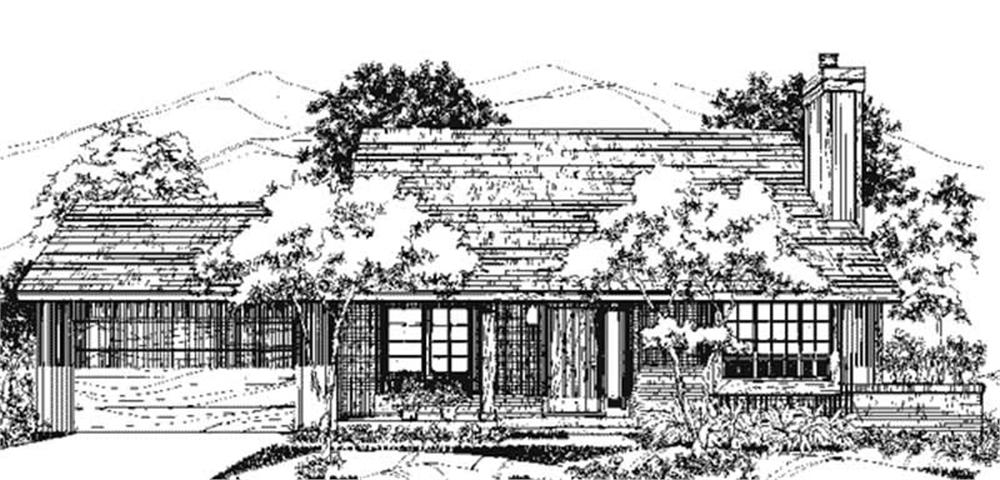 Front view of Country home (ThePlanCollection: House Plan #146-2720)