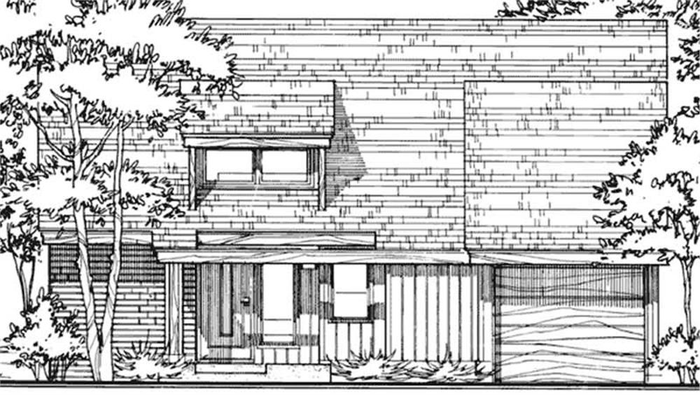 Front view of Contemporary home (ThePlanCollection: House Plan #146-2723)