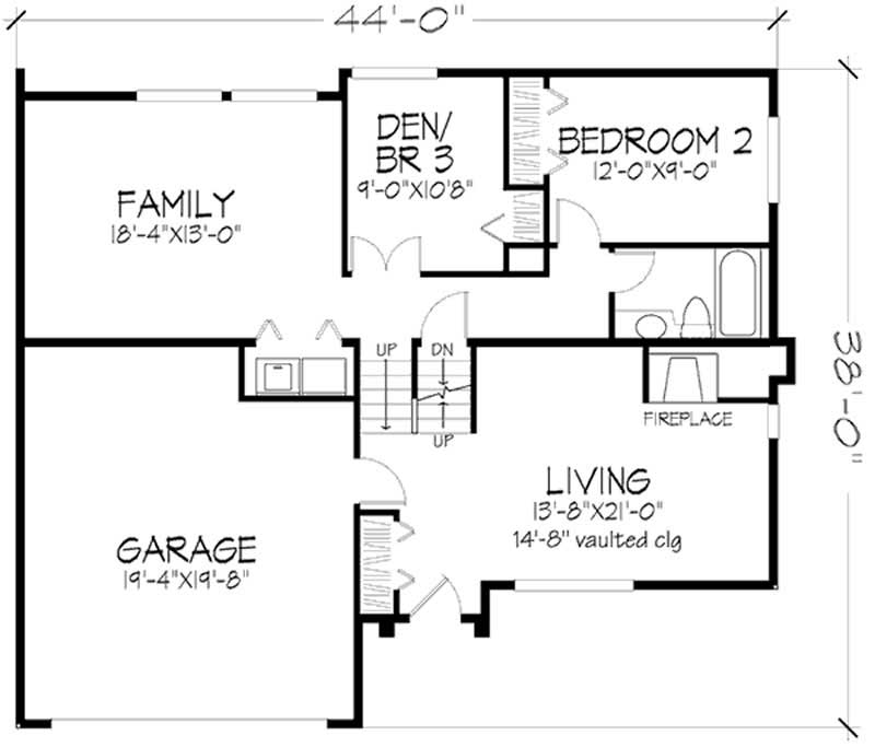 Floor Plan Basement of Country Plan #146-2726