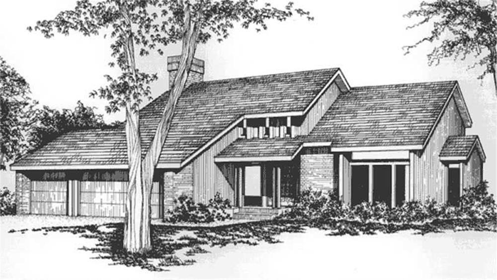 Front view of Contemporary home (ThePlanCollection: House Plan #146-2728)