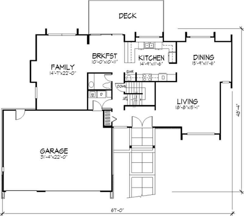 Floor Plan First Story of Contemporary Plan #146-2728
