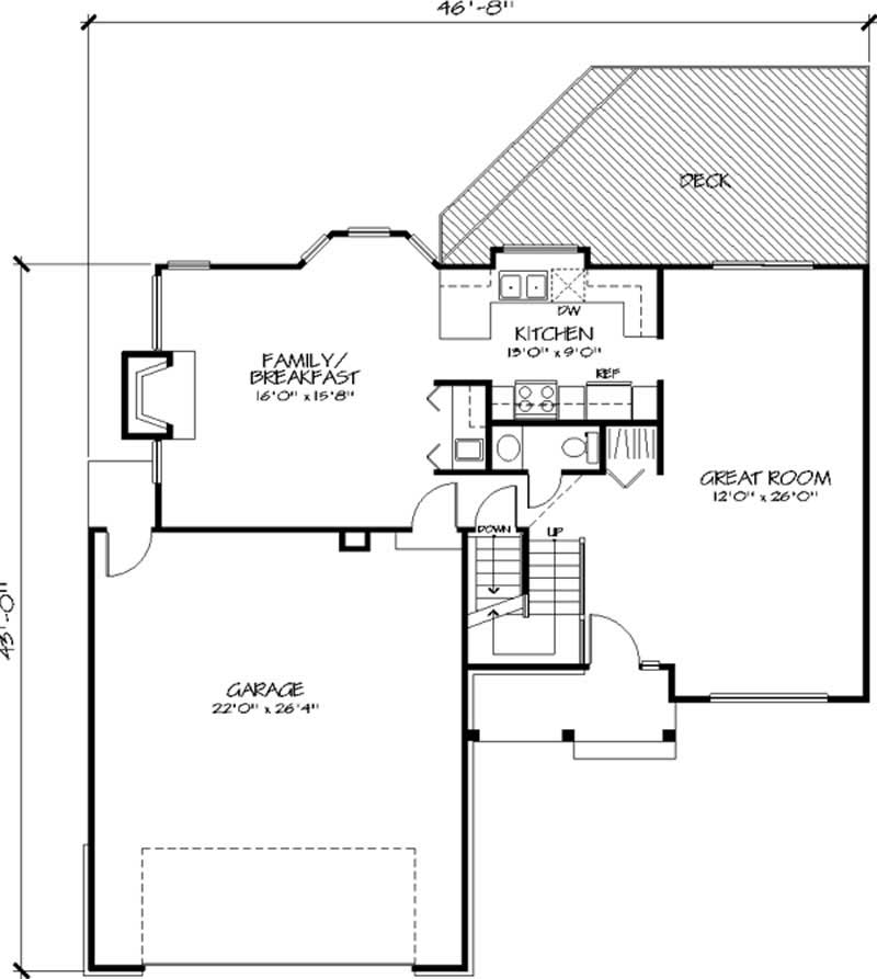 Floor Plan First Story of Country Plan #146-2735