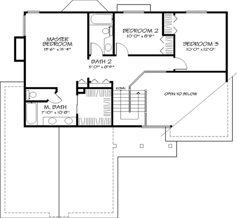 Floor Plan Second Story of Country Plan #146-2735