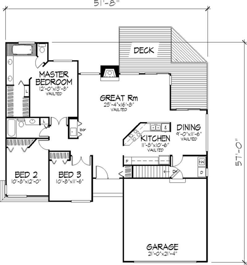 Floor Plan First Story of Transitional Plan #146-2736