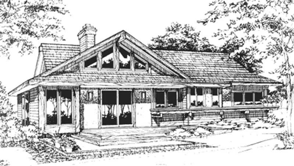 Front view of Craftsman home (ThePlanCollection: House Plan #146-2737)