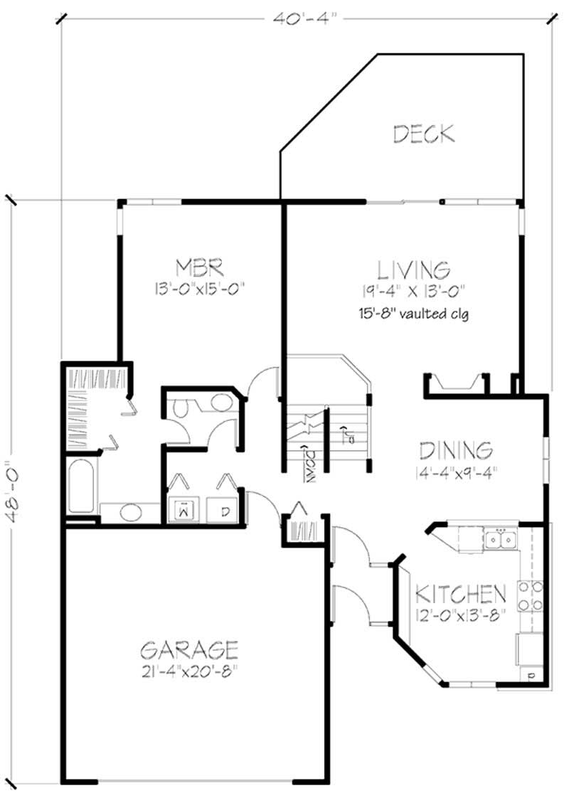 Floor Plan First Story of Cape Cod Plan #146-2741