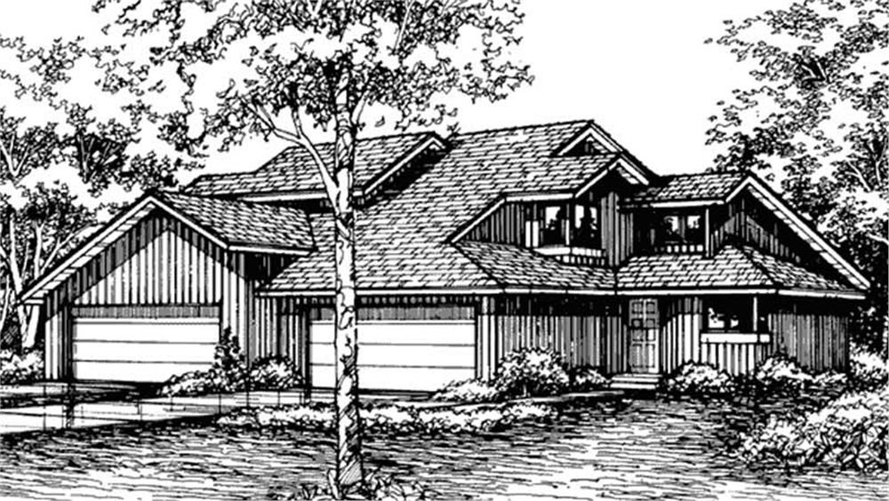 Front view of Duplex/Multi-Unit home (ThePlanCollection: House Plan #146-2742)