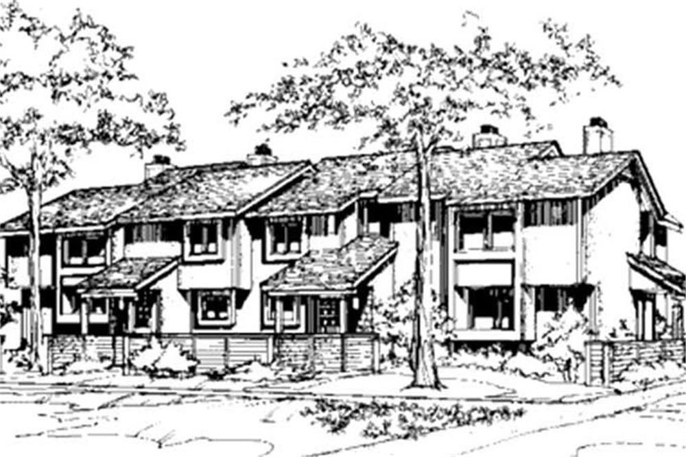 Front view of Duplex/Multi-Unit home (ThePlanCollection: House Plan #146-2745)