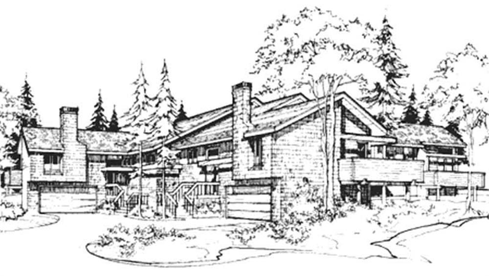 Front view of Duplex/Multi-Unit home (ThePlanCollection: House Plan #146-2747)