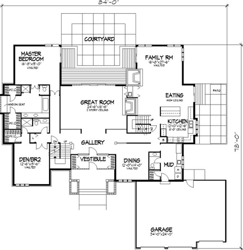 Floor Plan First Story of Contemporary Plan #146-2749