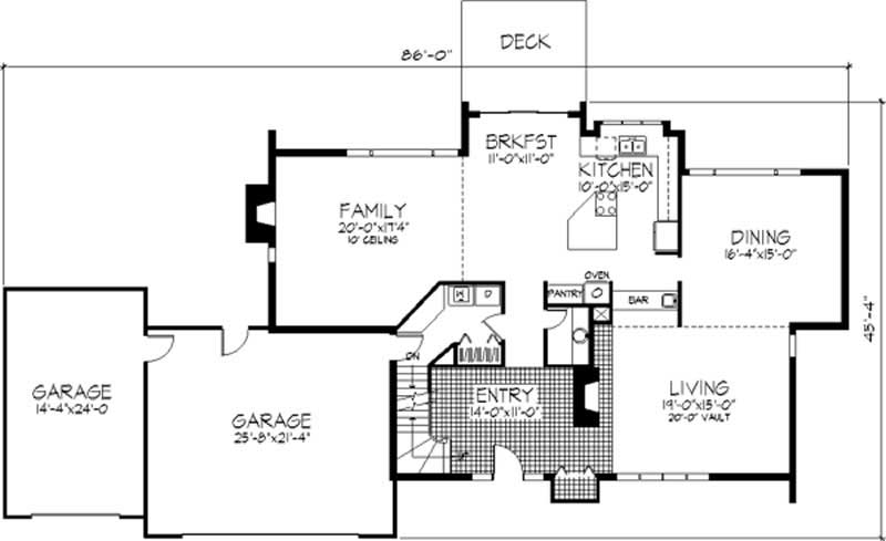 Floor Plan First Story of Colonial Plan #146-2752