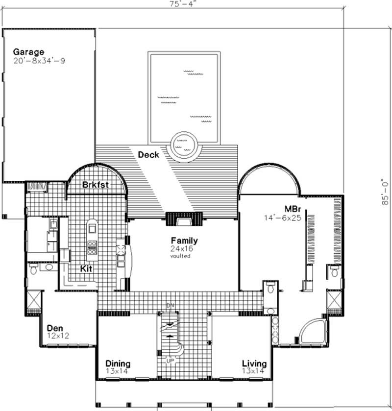 Floor Plan First Story of Cape Cod Plan #146-2753