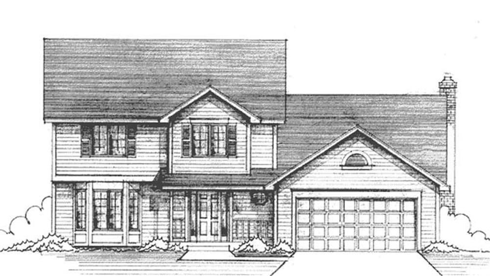 Front view of Colonial home (ThePlanCollection: House Plan #146-2772)