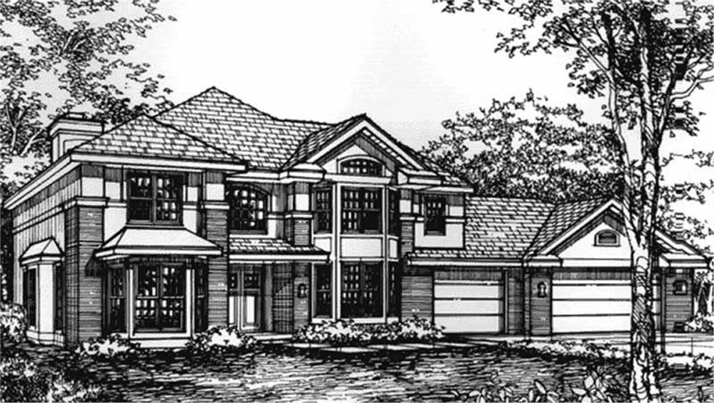 Front view of Contemporary home (ThePlanCollection: House Plan #146-2780)