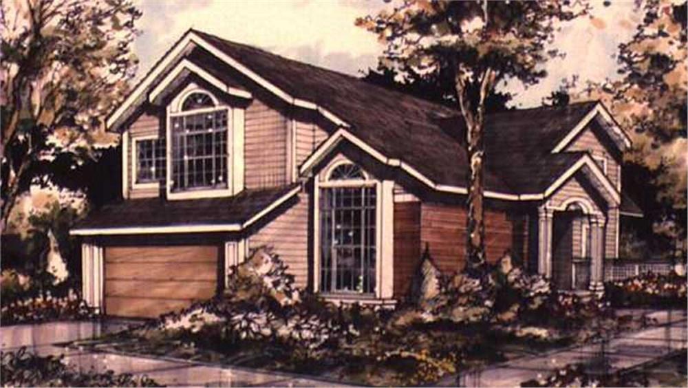 Front view of Country home (ThePlanCollection: House Plan #146-2781)
