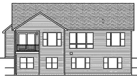 Home Plan Rear Elevation of this 2-Bedroom,1728 Sq Ft Plan -146-2785