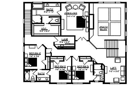 Floor Plan Second Story of Country Plan #146-2786