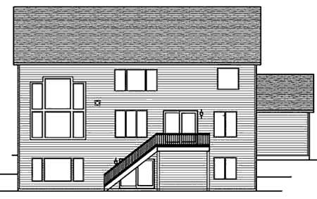 Home Plan Rear Elevation of this 4-Bedroom,3733 Sq Ft Plan -146-2786