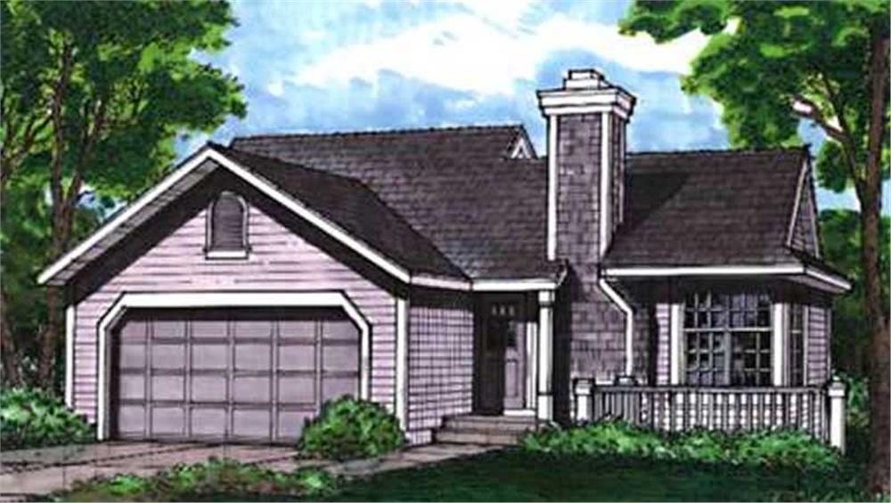 Front view of Country home (ThePlanCollection: House Plan #146-2790)