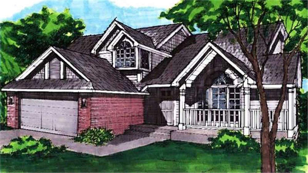 Front view of Country home (ThePlanCollection: House Plan #146-2791)
