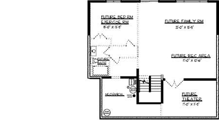 Floor Plan Basement of Country Plan #146-2796