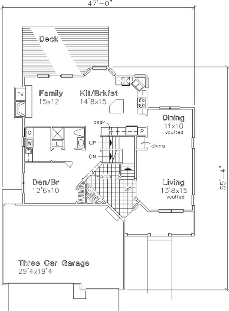 Floor Plan First Story of Country Plan #146-2808