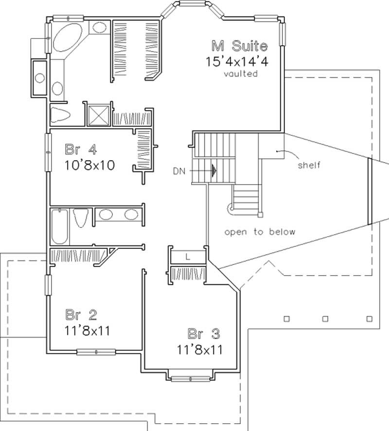 Floor Plan Second Story of Country Plan #146-2808