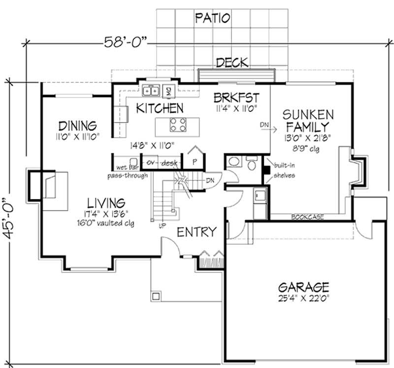 Floor Plan First Story of French Plan #146-2839