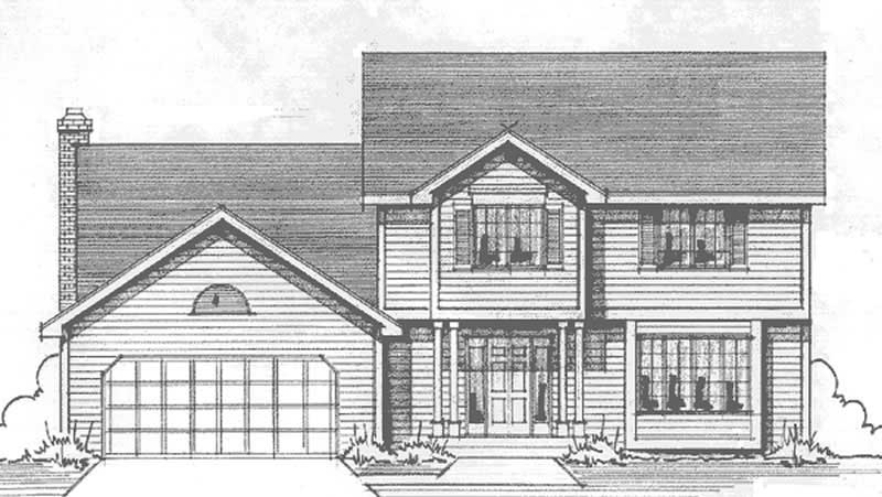 Home Plan Front Elevation of this 3-Bedroom,1772 Sq Ft Plan -146-2855