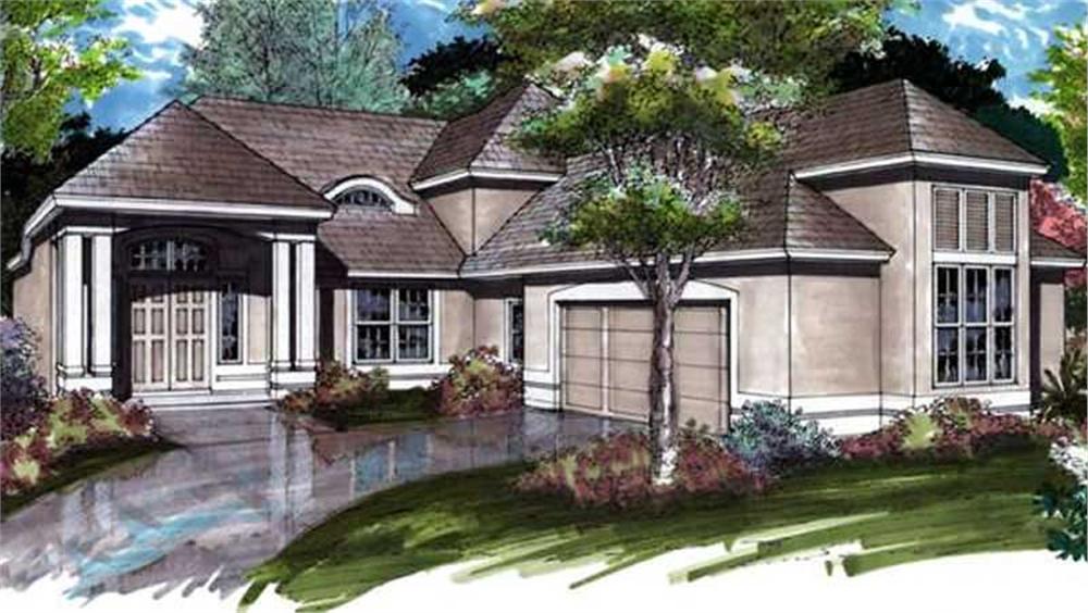 Front view of Contemporary home (ThePlanCollection: House Plan #146-2859)