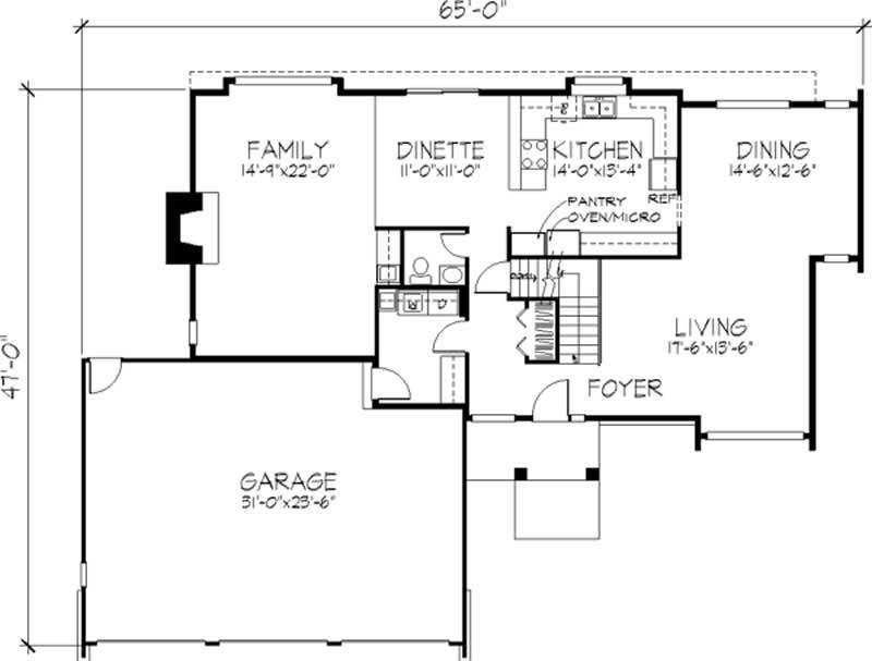 Floor Plan First Story of Contemporary Plan #146-2860