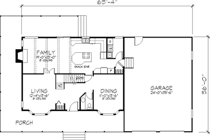 Floor Plan First Story of Country Plan #146-2861