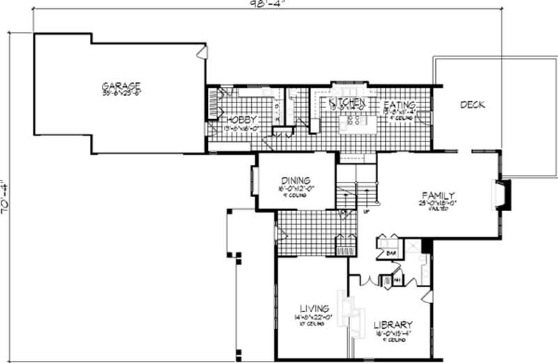 Floor Plan First Story of Country Plan #146-2862