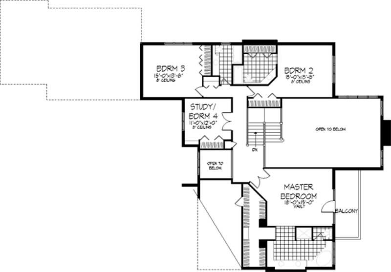 Floor Plan Second Story of Country Plan #146-2862