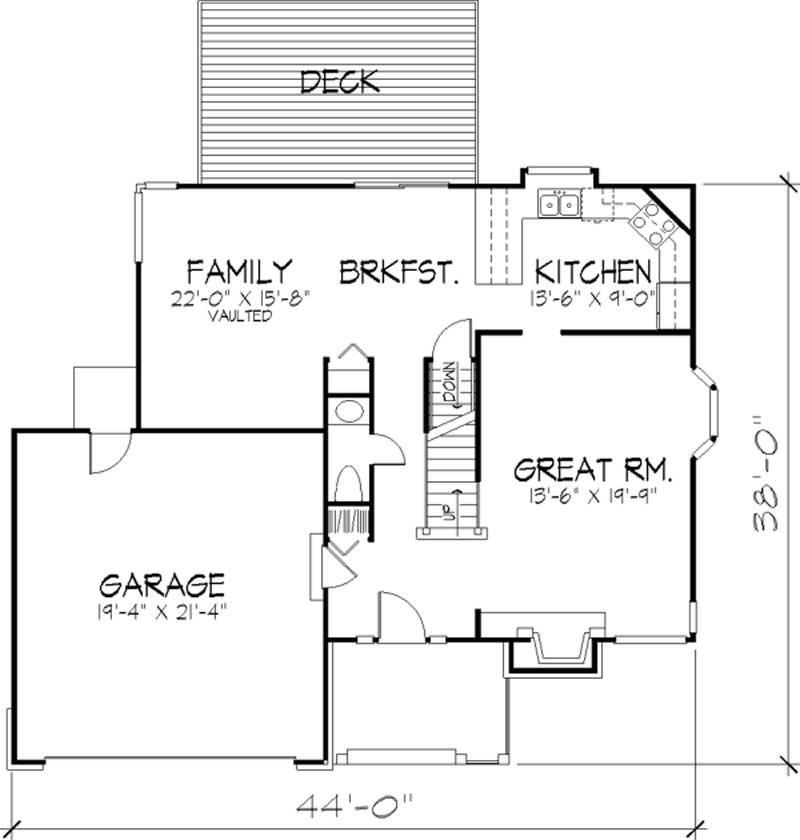 Floor Plan First Story of Country Plan #146-2863