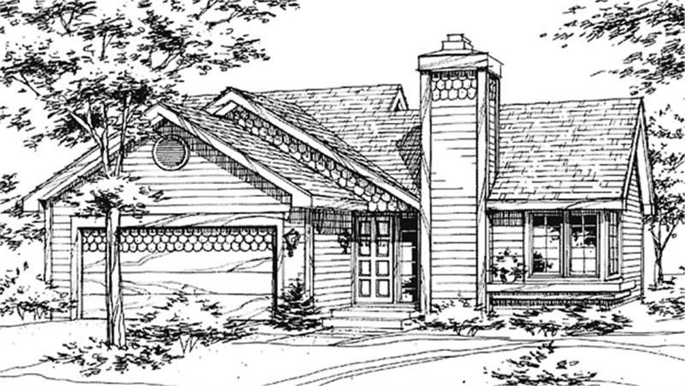 Front view of Country home (ThePlanCollection: House Plan #146-2866)