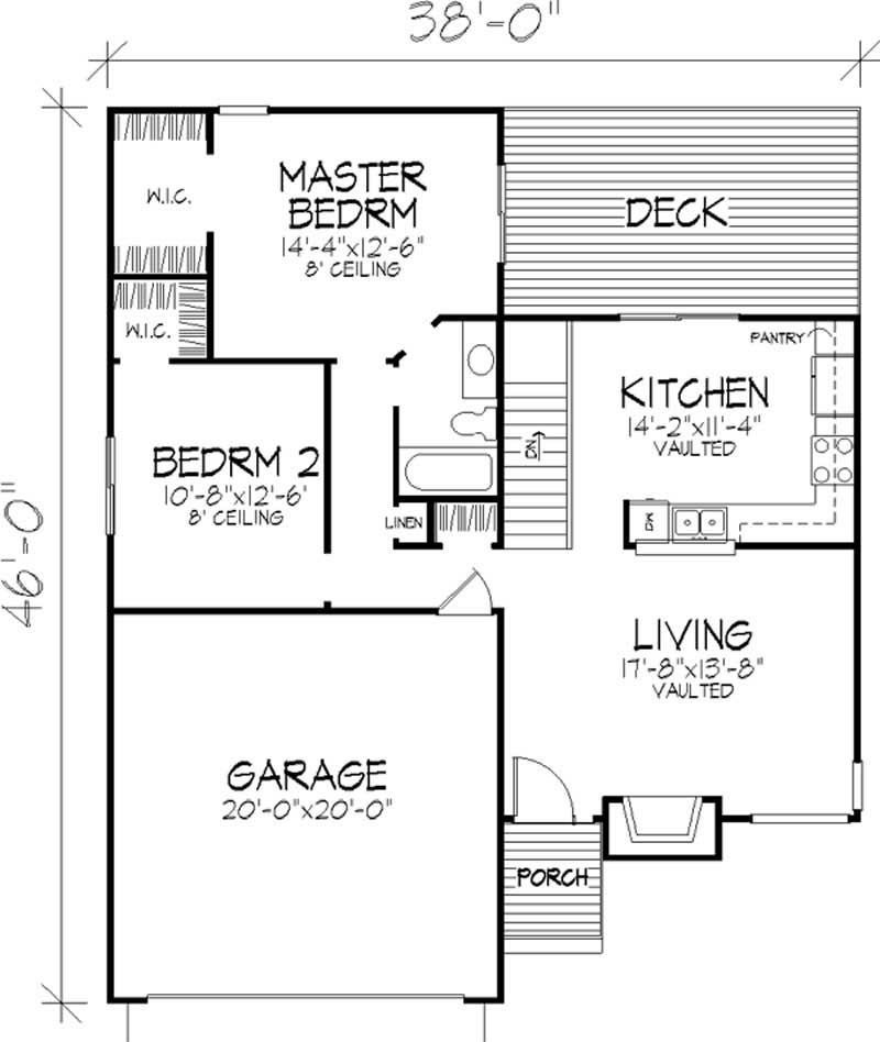 Floor Plan First Story of Country Plan #146-2866