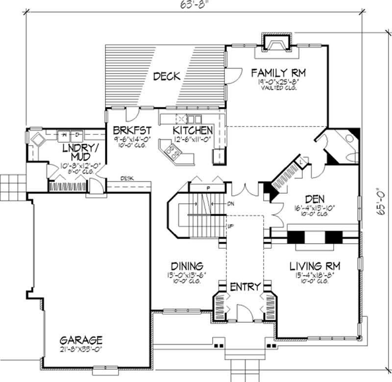 Floor Plan First Story of Country Plan #146-2867