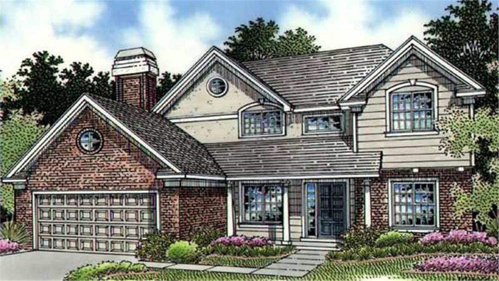 Front view of Contemporary home (ThePlanCollection: House Plan #146-2871)