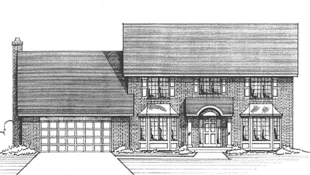 Front view of Colonial home (ThePlanCollection: House Plan #146-2872)