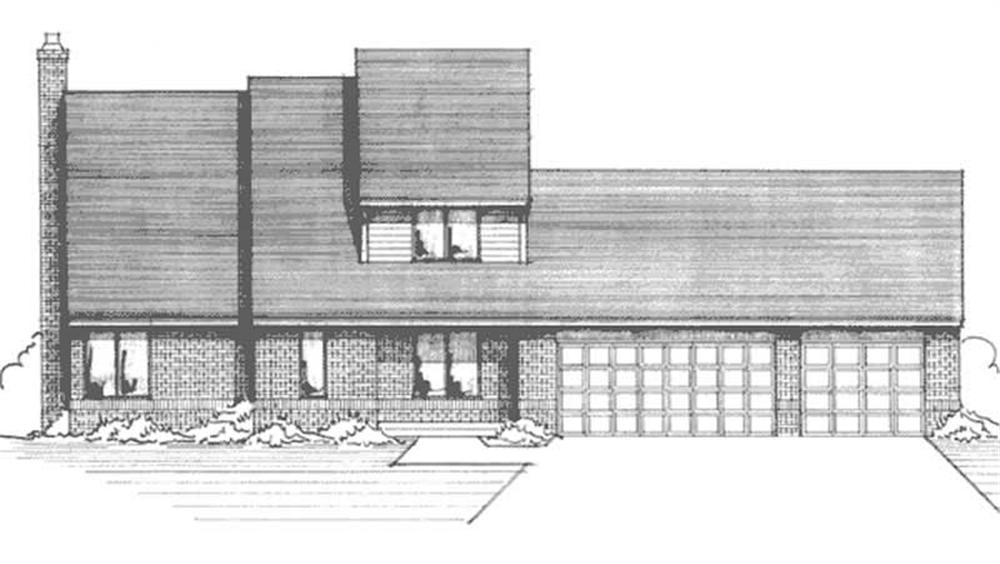 Front view of Modern home (ThePlanCollection: House Plan #146-2873)