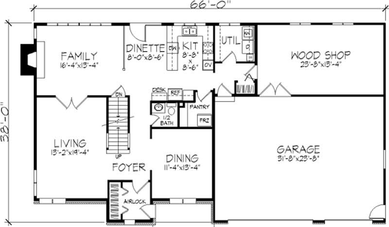 Floor Plan First Story of Modern Plan #146-2873