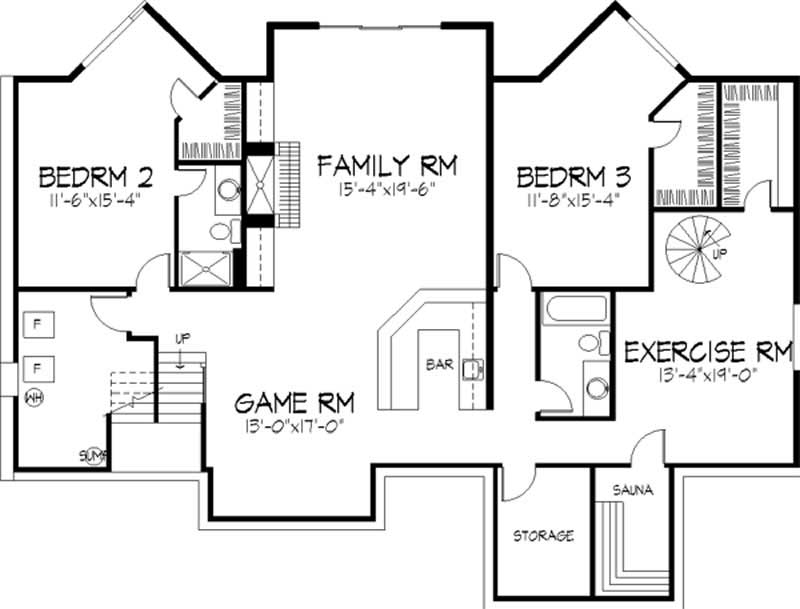 Floor Plan First Story of European Plan #146-2874