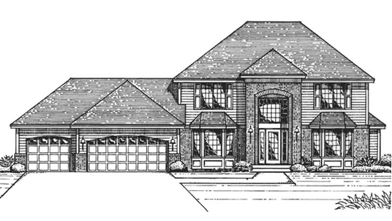 Home Plan Front Elevation of this 3-Bedroom,2286 Sq Ft Plan -146-2875