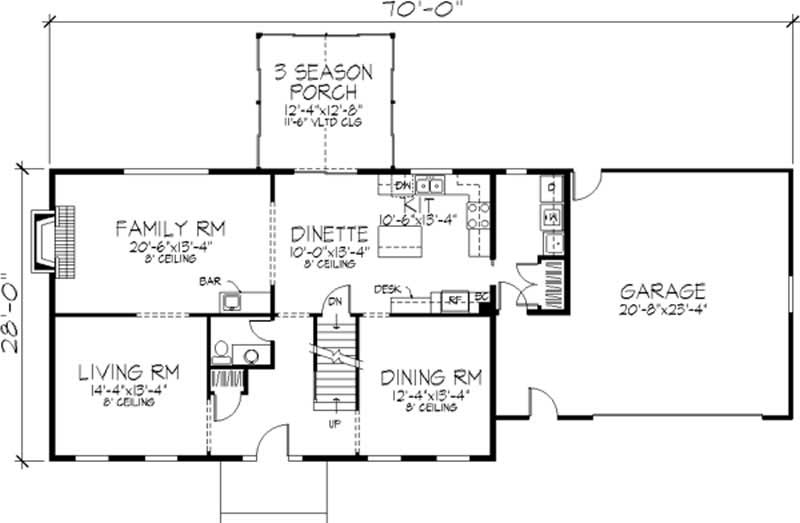 Floor Plan First Story of Colonial Plan #146-2877